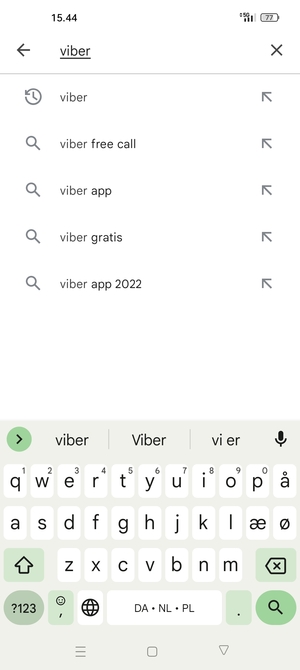 Indtast navnet på appen og vælg Søg