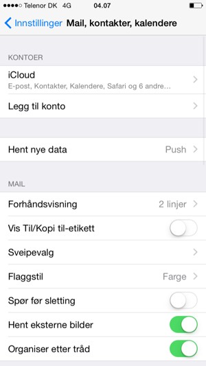Velg Legg til konto