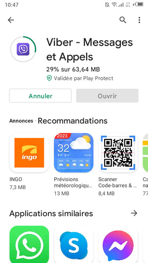 Veuillez attendre la fin de la procédure d'installation