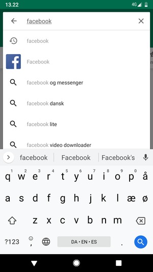 Indtast navnet på appen og vælg Søg
