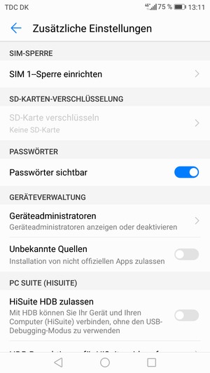 Wählen Sie SIM-Sperre einrichten