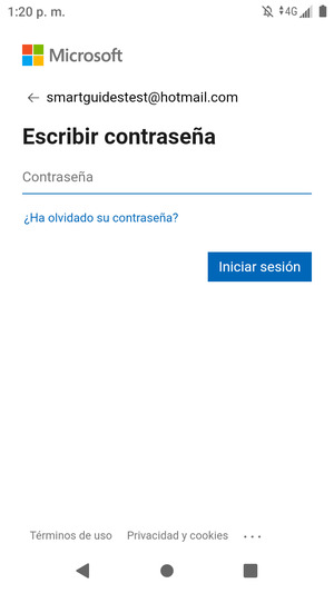 Introduzca su contraseña y seleccione Iniciar sesión
