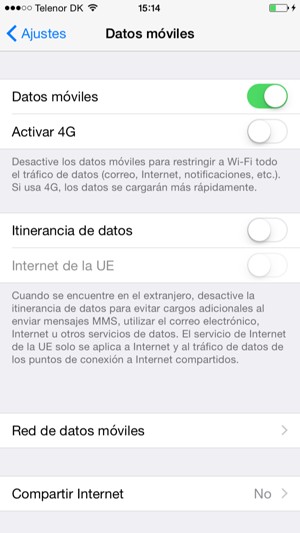 Configurar Activar 4G en OFF