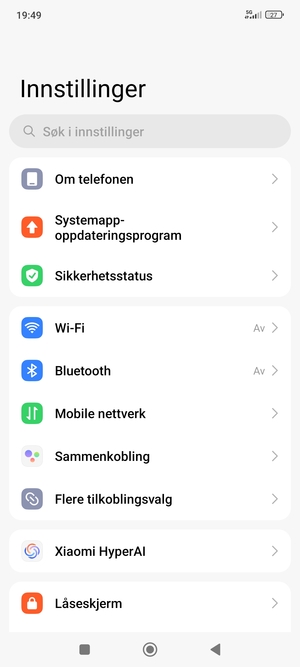 Velg Mobile nettverk