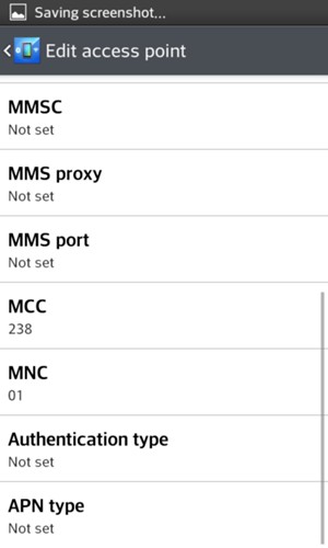 Scroll down and enter MMS information