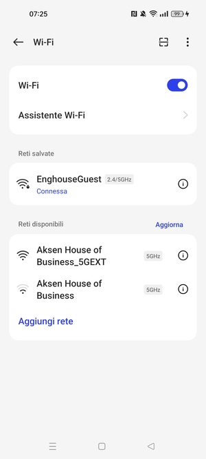 Ora sei connesso alla rete Wi-Fi