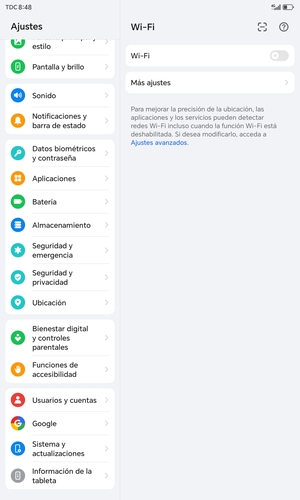 Desplácese y seleccione Seguridad y privacidad