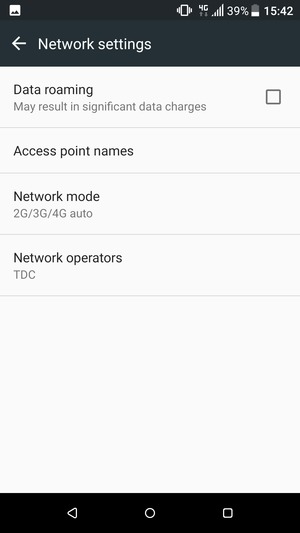 To change network if network problems occur, select Network operators