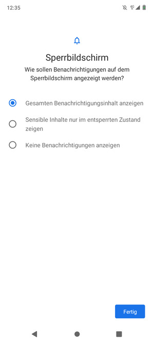 Wählen Sie die gewünschte Option und wählen Sie Fertig