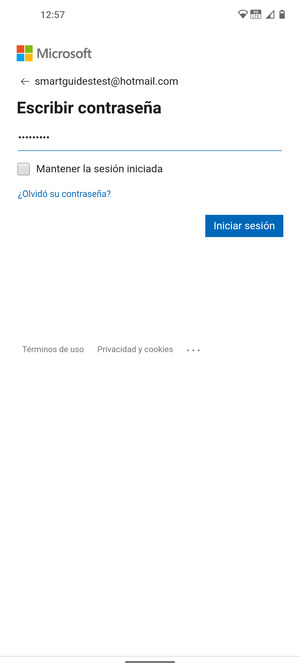 Introduzca su contraseña y seleccione Iniciar sesión
