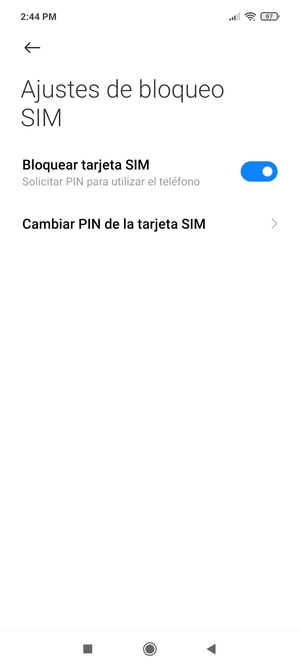 Seleccione Cambiar PIN de la tarjeta SIM