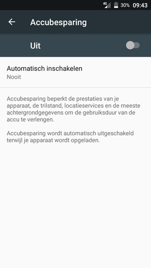 Schakel Accubesparing in