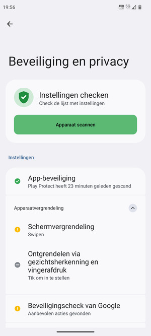 Selecteer Schermvergrendeling