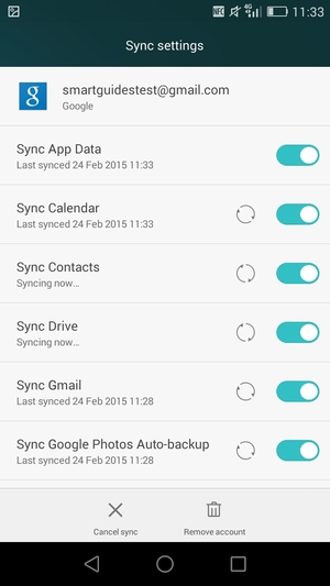 Your information will be synchronised