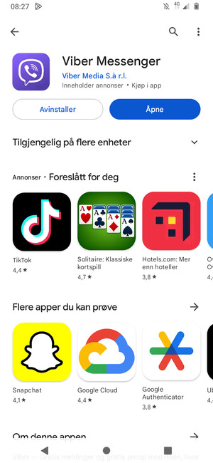 Velg Åpne