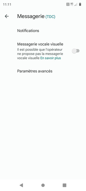 Sélectionnez Paramètres avancés