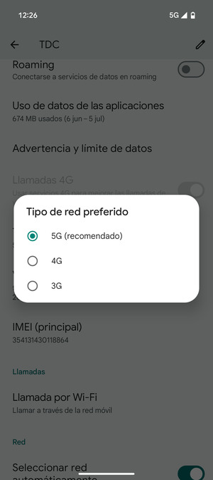 Seleccione la opción deseada