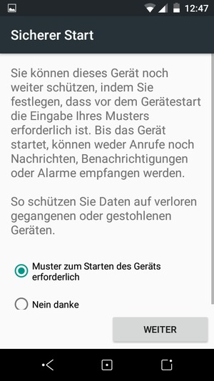 Wählen Sie die gewünschte Option und wählen Sie WEITER