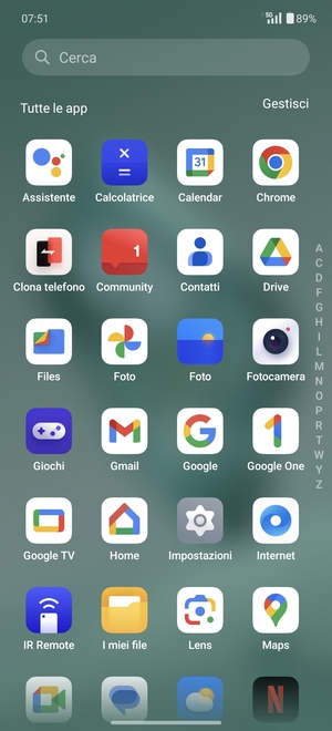 Seleziona Impostazioni