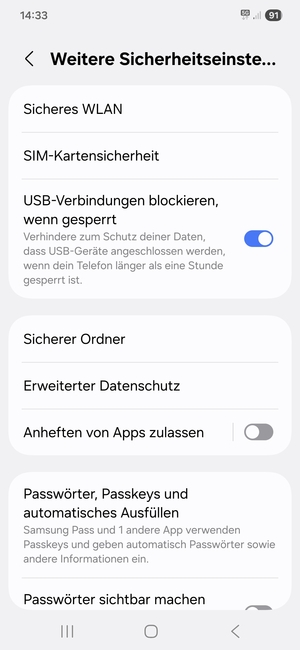 Wählen Sie SIM-Kartensicherheit