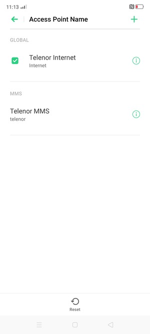 Select Reset
