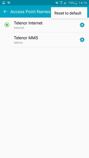 Select Reset to default