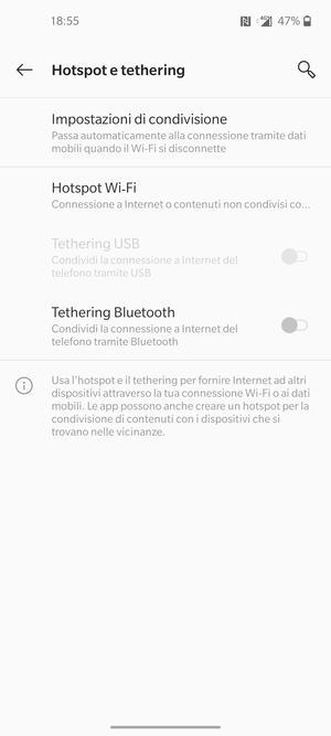 Seleziona Hotspot Wi-Fi