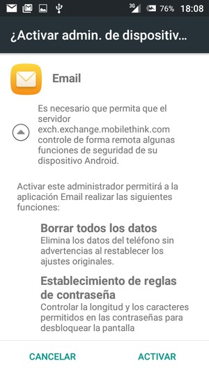 Seleccione ACTIVAR