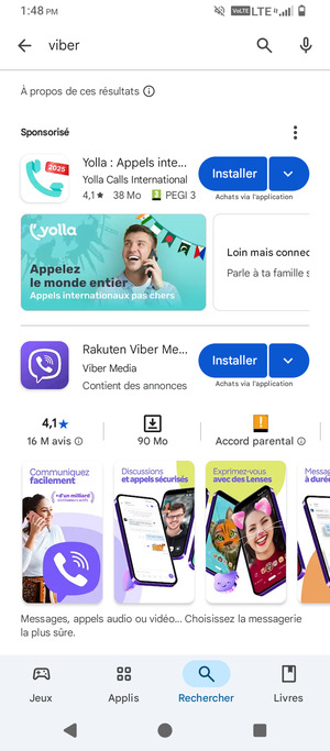 Sélectionnez l'appli