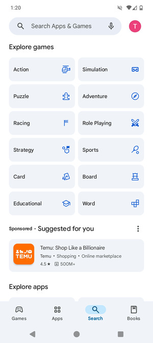 Select the Search bar
