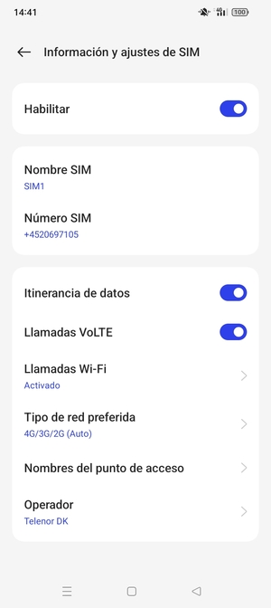Activar o desactivar Itinerancia de datos