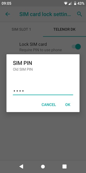 Enter your Old SIM PIN and select OK