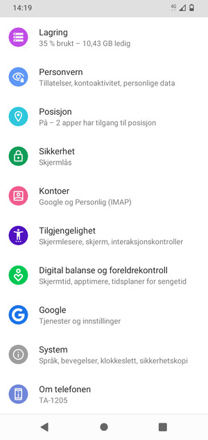 Bla til og velg Kontoer