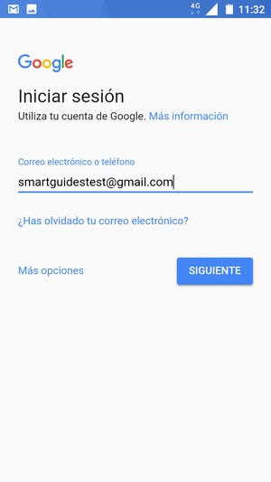 Introduzca su dirección de Gmail y seleccione SIGUIENTE