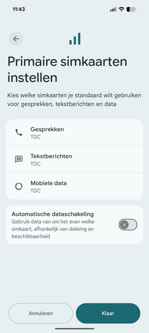 Selecteer uw voorkeursopties en selecteer Klaar