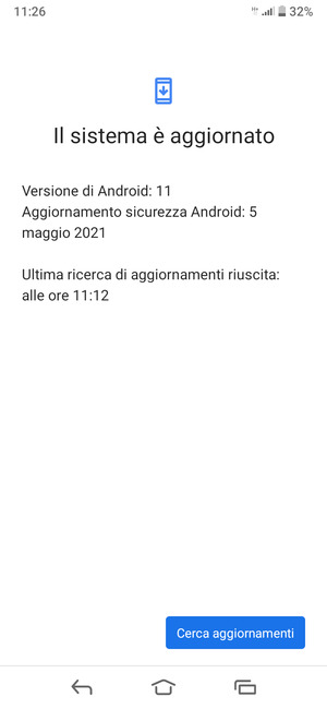 Se il tuo telefono è aggiornato, vedrai la seguente schermata
