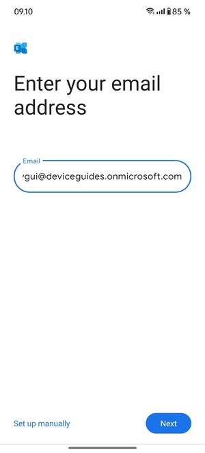 Enter your Email address and  select Set up manually
