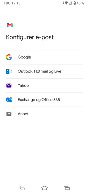 Velg Outlook, Hotmail og Live