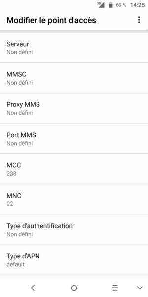 Faites défiler vers le bas et saisissez les informations MMS