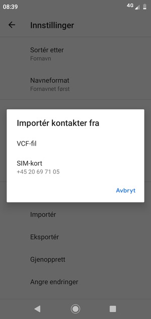 Velg SIM-kort