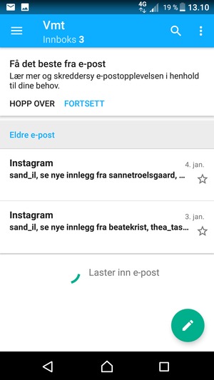 Kontoen er klar til bruk