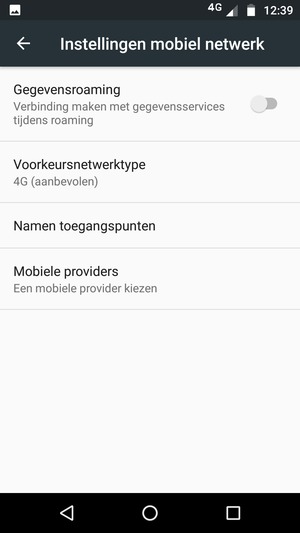 Selecteer Voorkeursnetwerktype