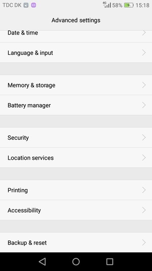 Scroll to and select Backup & reset