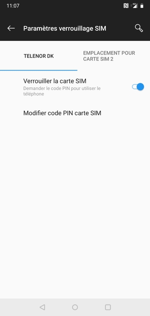 Sélectionnez Public puis Modifier code PIN carte SIM