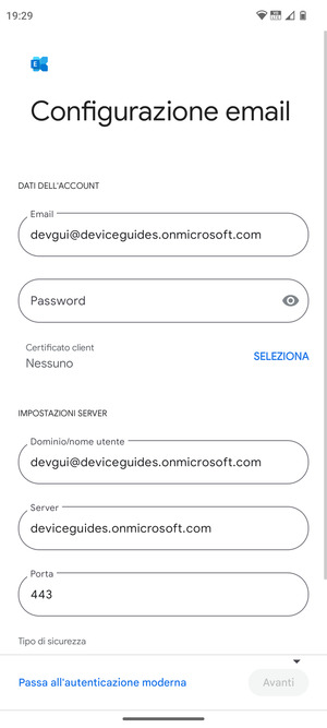 Inserisci la tua password
