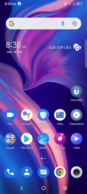 Sélectionnez le bouton Applications
  récentes