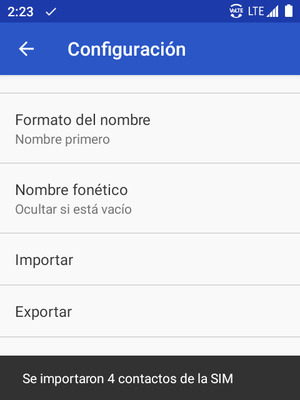 Sus contactos se guardarán en su cuenta de Google y se guardarán en su teléfono la próxima vez que Google sea sincronizado.