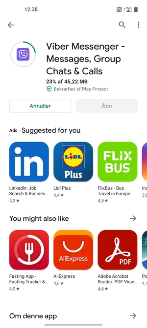 Afvent at installeringen er afsluttet