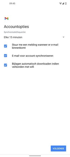 Selecteer VOLGENDE