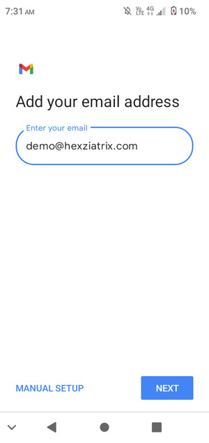Enter your Email address and select NEXT